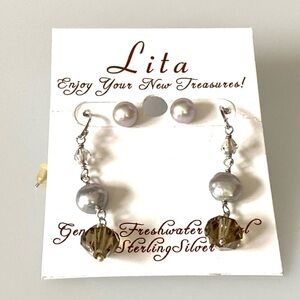 LITA Artisan 925 Sterling Silver Pearl Earrings